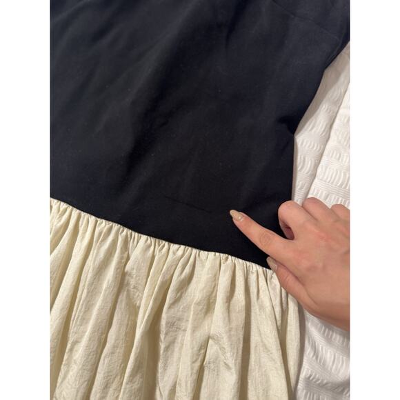 Target x Future Collective Women's Sleeveless Dress Black Cream Drop Waist Midi - Picture 5 of 6